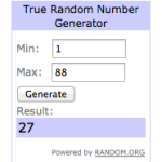 Random NUmber Generator, Prize Winner | shurkus.com