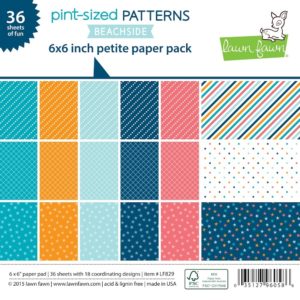 Lawn Fawn BEACHSIDE Pint Sized Patterns 6 x 6 Petite Paper Pack