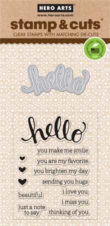 Hero Arts, Stamp And Cuts HELLO Coordinating Set