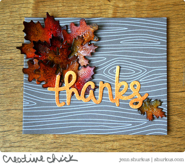 Lawn Fawn Stitched Leaves Fall Card | shurkus.com