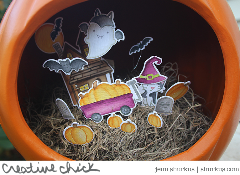 Spooky Halloween Pumpkin with Lawn Fawn | shurkus.com