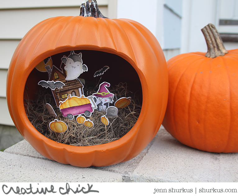 Spooky Halloween Pumpkin with Lawn Fawn | shurkus.com