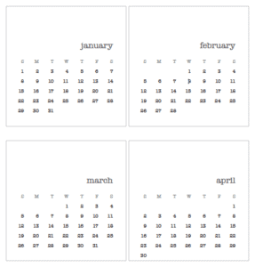 2017 4x4 Printable Calendar - {creative chick}