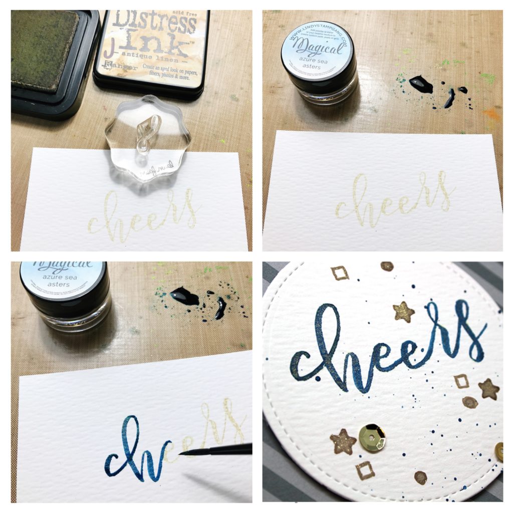 How To: Handwritten Shimmer Celebration Card with Lindy's Stamp Gang | shurkus.com