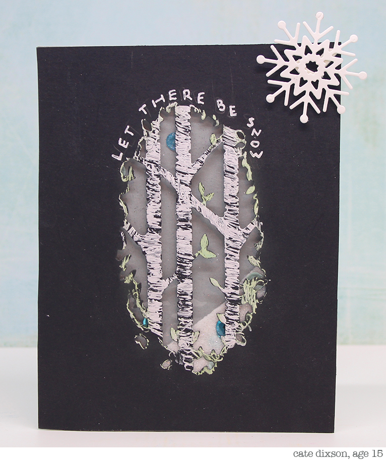 Let It Snow Shaker Card, by Cate Dixson for SImon Says Stamp Monday Challenge | shurkus.com