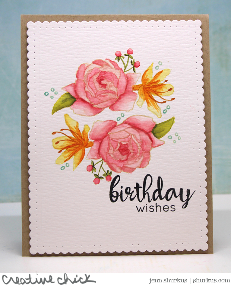 Watercolored Rose Cards with Distress Inks & Altenew | shurkus.com