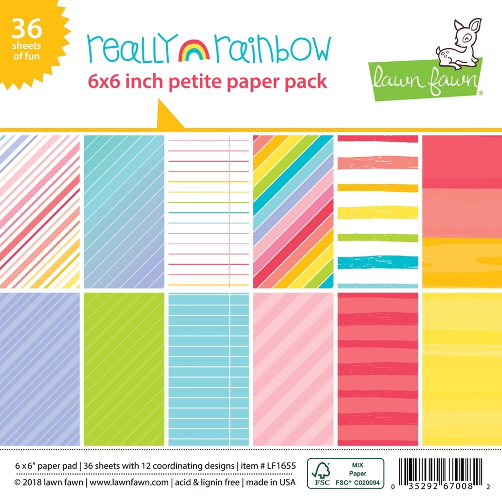 Lawn Fawn Really Rainbow 6x6 Paper Pad