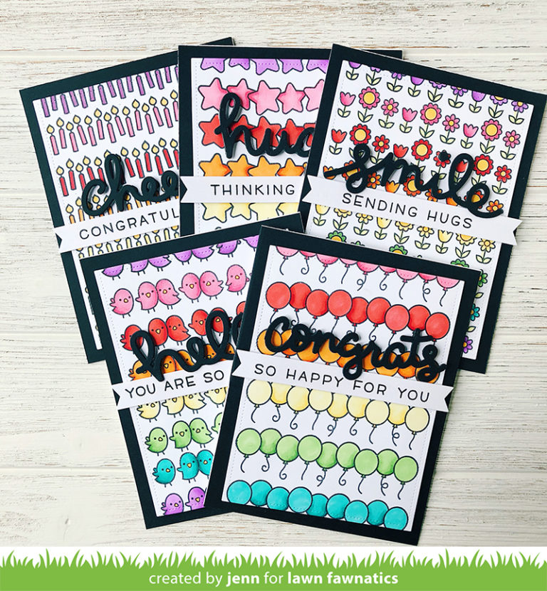 Cheerful Greetings Card Set, Lawn Fawnatics {creative chick}