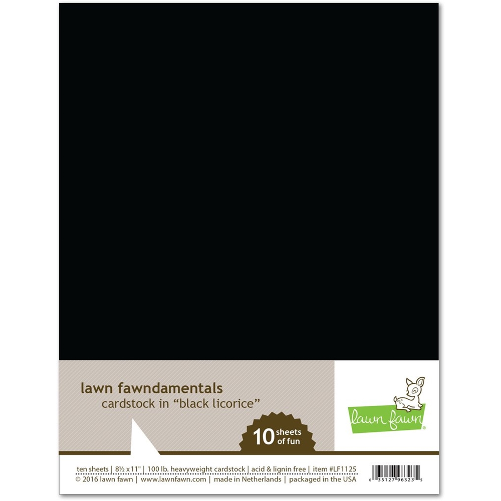 Lawn Fawn, Black Licorice 8.5 x 11 Cardstock