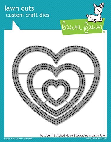 Lawn Fawn, Outside In Stitched Heart Stackables Lawn Cuts