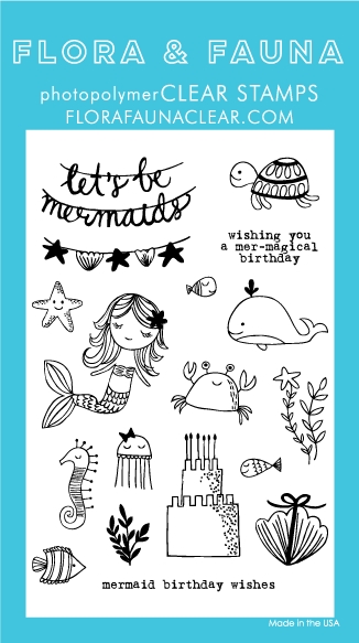 Flora & Fauna, Mermaid Birthday Party Clear Stamps