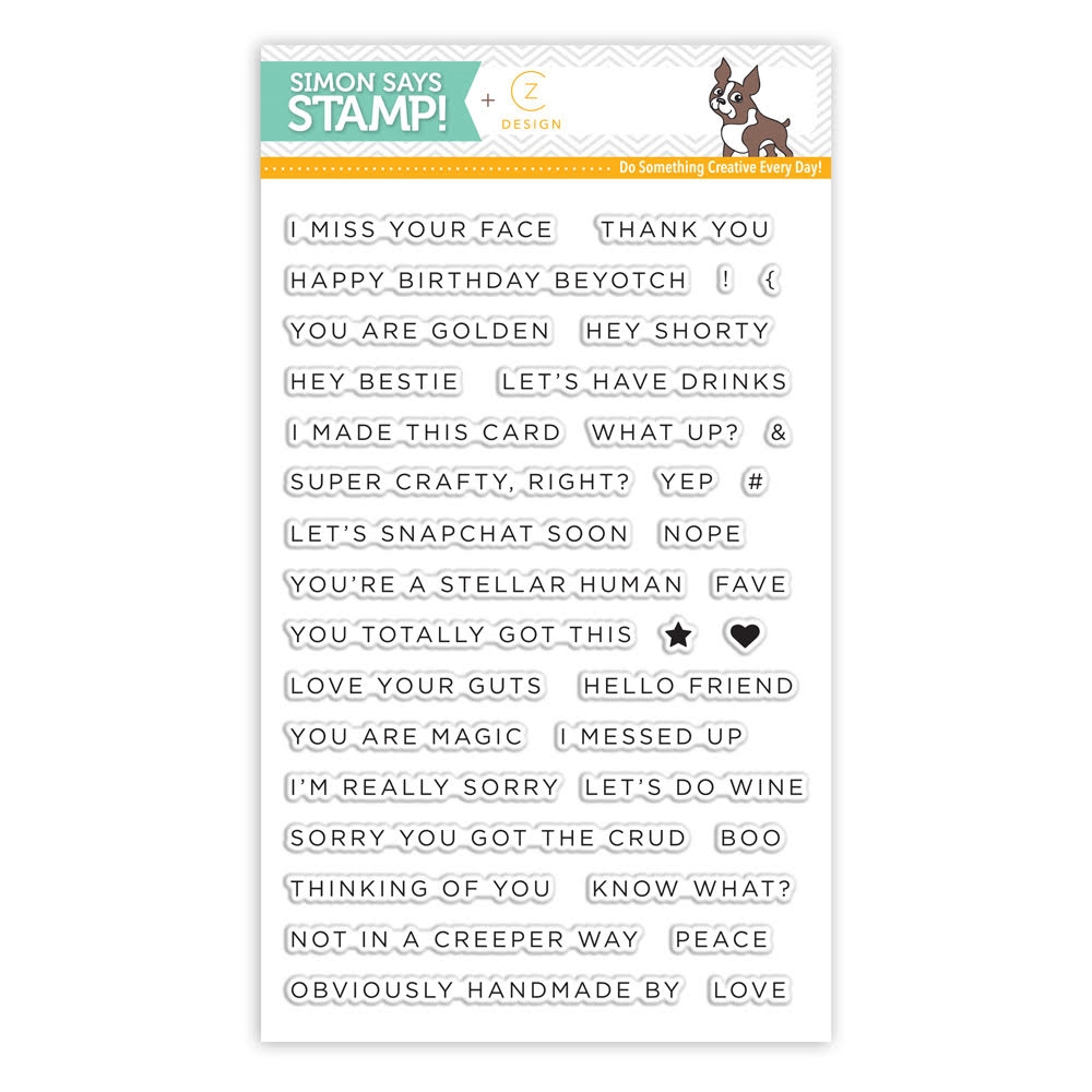Simple Sentiments No 1, CZ Designs/ Simon Says Stamp