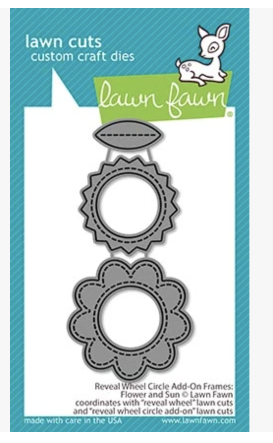Lawn Fawn, reveal wheel circle add-on frames: flower and sun