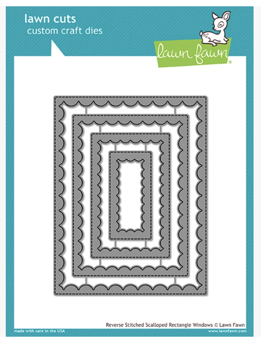 Lawn Fawn, Reverse Stitched Scalloped Rectangle Windows