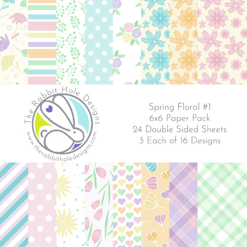 The Rabbit Hole Designs, Spring Floral #1 6x6 paper pad