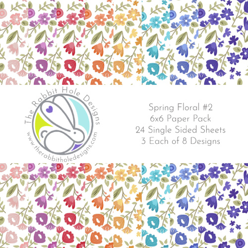 The Rabbit Hole Designs, Spring Floral #2 6x6 paper pad