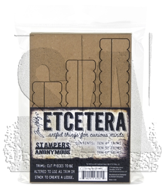 Tim Holtz/Stampers Anonymous, Etcetera Scallop Trims Chipboard