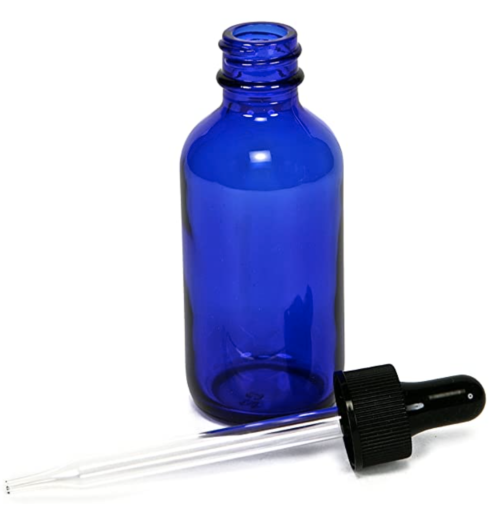Cobalt Blue, 2 oz, Glass Bottles, with Glass Eye Droppers