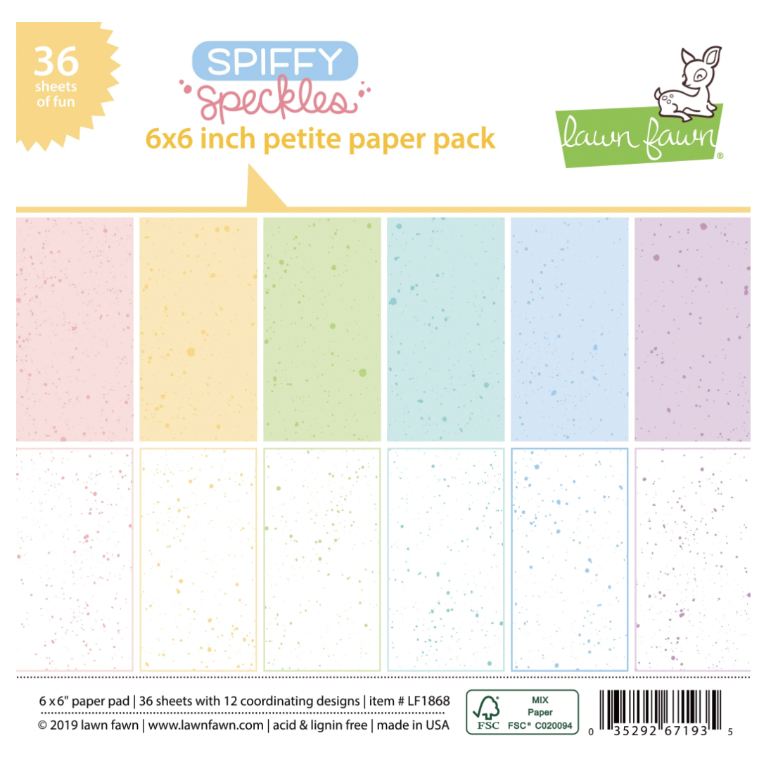 Lawn Fawn, Spiffy Speckles- 6x6 petite paper pack