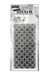 Tim Holtz/ Stampers Anonymous, Layering Stencil Linked Squares THS157