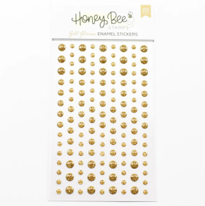 Honey Bee Stamps, Gold Glimmer Enamel Stickers