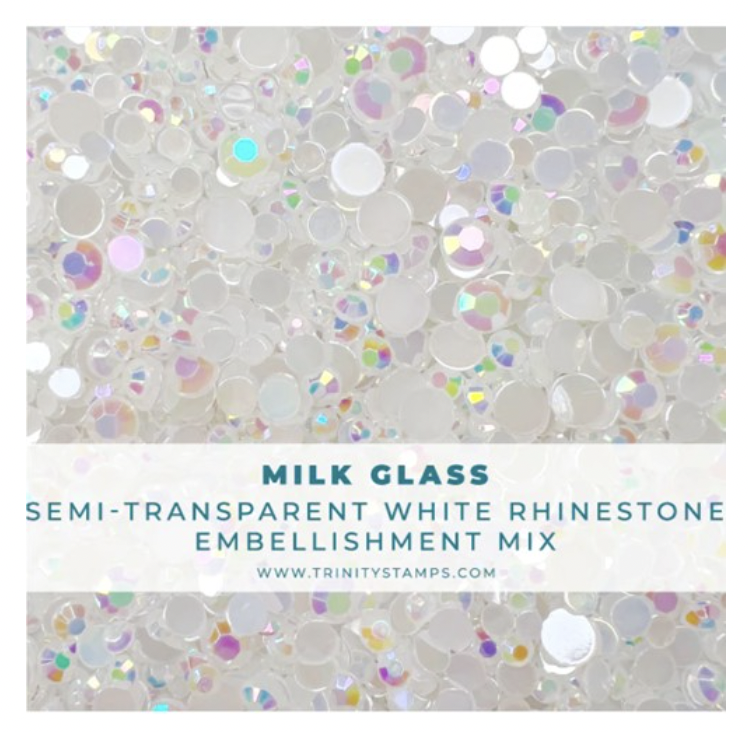 Trinity Stamps, Milk Glass Rhinestones Embellishment Mix