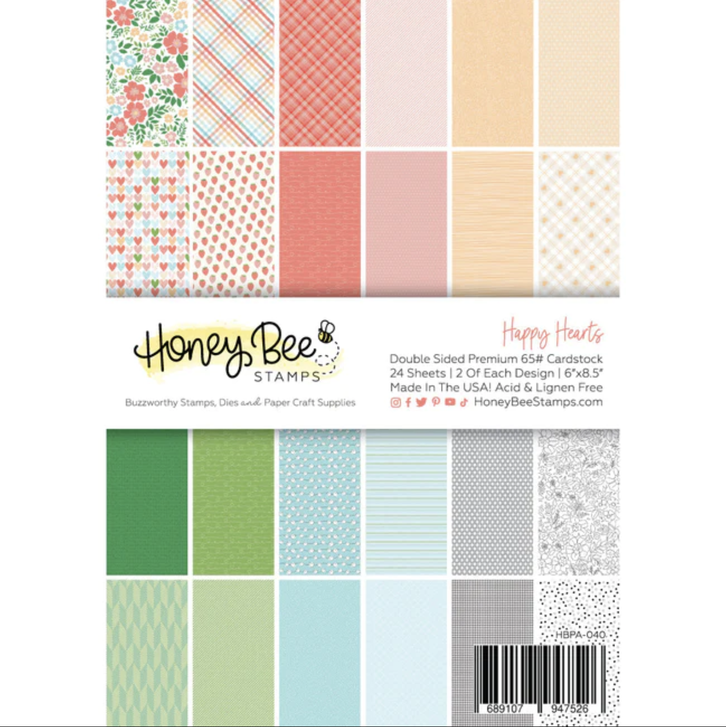 Honey Bee Stamps, Happy Hearts Paper Pad