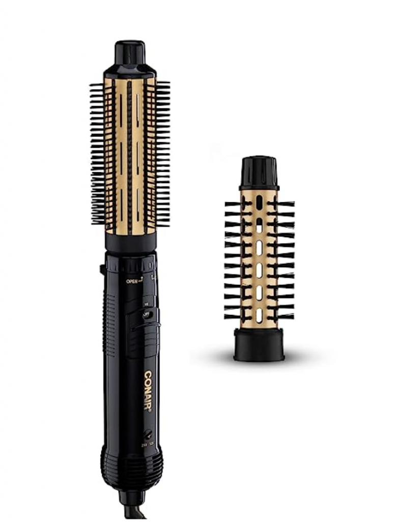 Conair 2-in-1 Hot Air Brush and Curling Comb, Hair Styling Tools & Appliances, Black/Gold