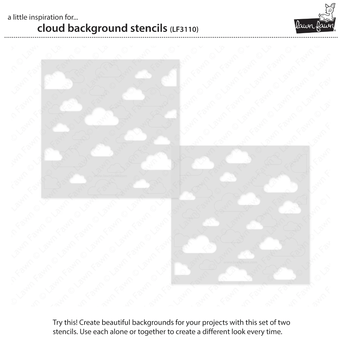 Lawn Fawn, Cloud Background Stencils