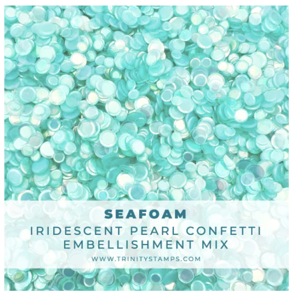 Trinity Stamps, Seafoam - Iridescent Pearl Confetti Embellishment Mix