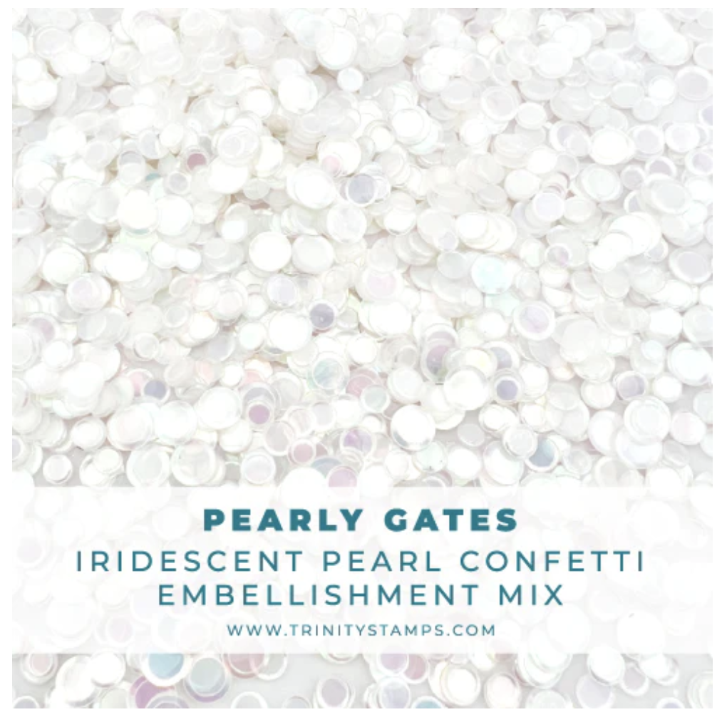 Trinity Stamps, Pearly Gates - Iridescent Pearl Confetti Embellishment Mix