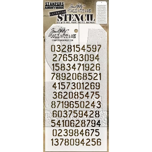 Tim Holtz/Stampers Anonymous, Digits THS145 Layering Stencil