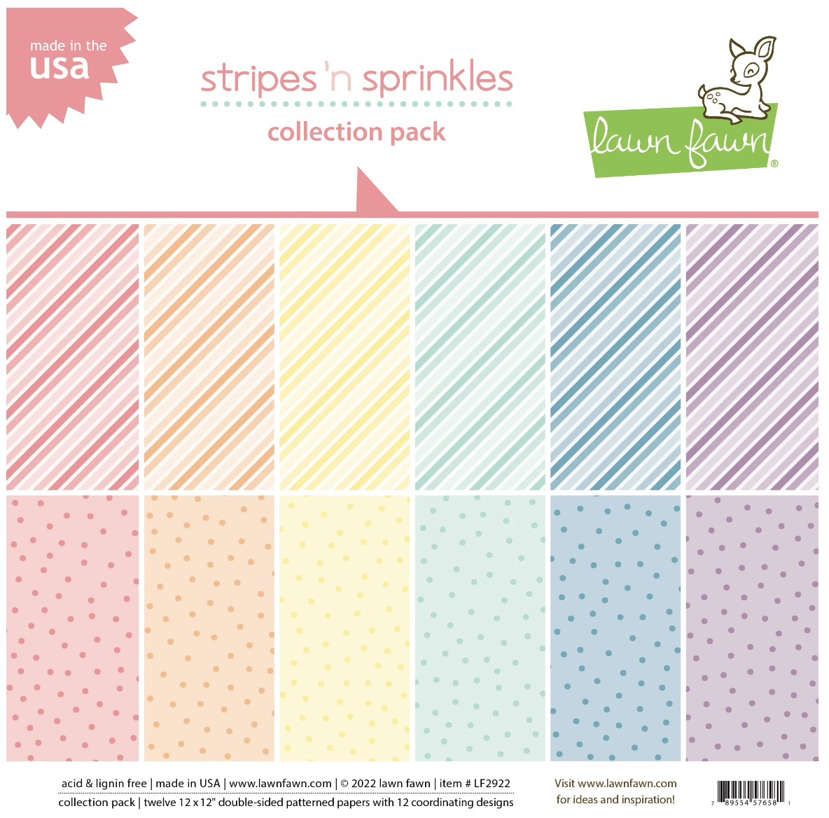 Lawn Fawn, stripes 'n sprinkles collection pack