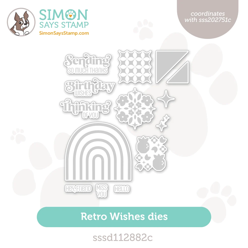 Simon Says Stamp, Retro Wishes Dies
