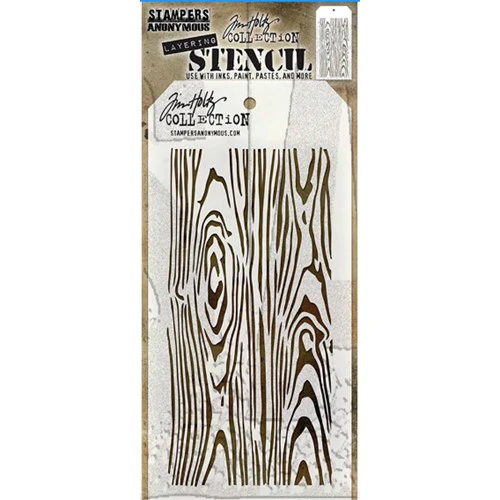 Tim Holtz/Stampers Anonymous, Woodgrain Layering Stencil