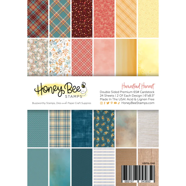 Honey Bee Stamps, Homestead Harvest Paper Pad