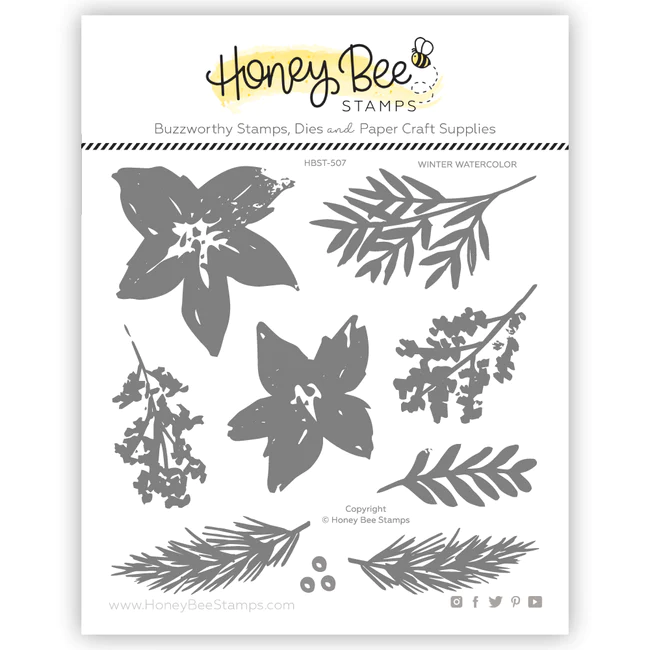 Honey Bee Stamps, Winter Watercolor