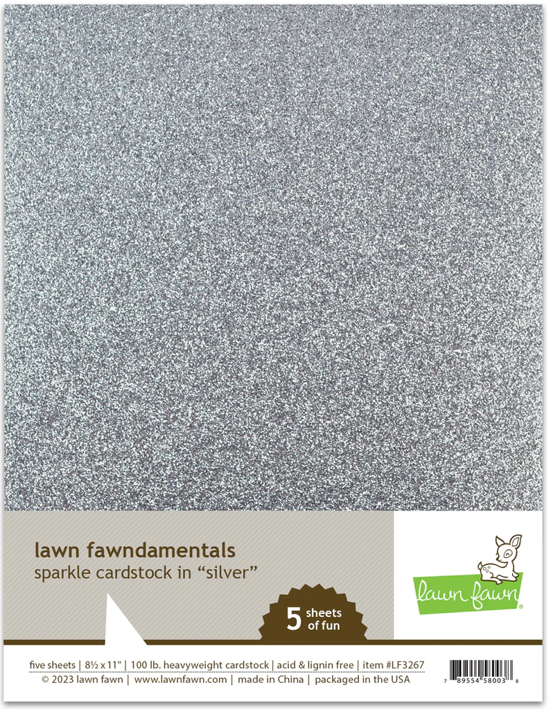 Lawn Fawn, Sparkle Cardstock Silver