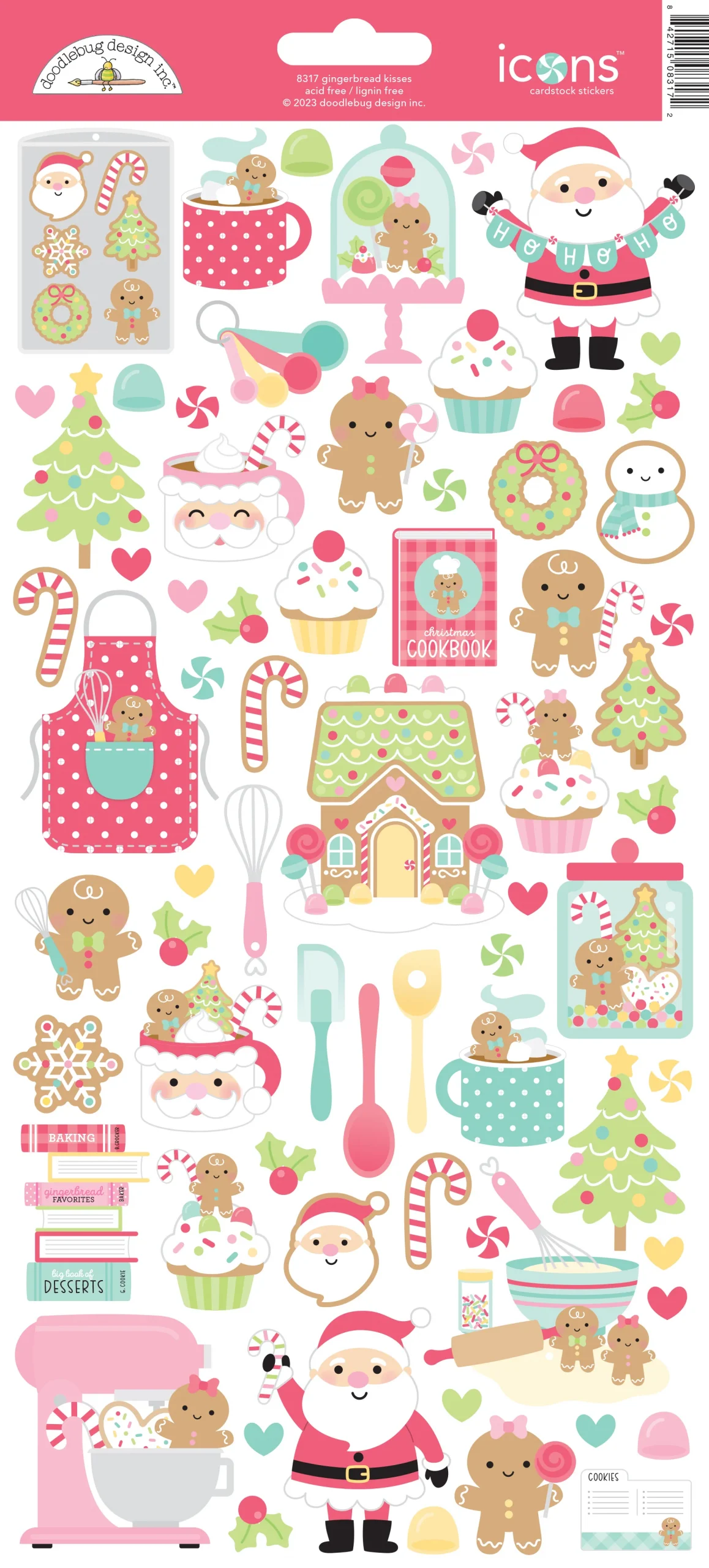 Doodlebug, Gingerbread Kisses Icons Stickers