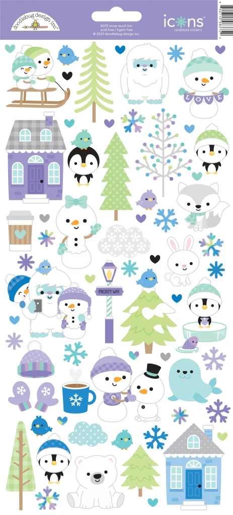 Doodlebug, Snow Much Fun Icons Stickers