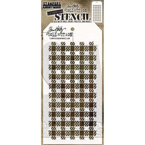 Tim Holtz/Stampers Anonymous, Gingham Stencil THS134