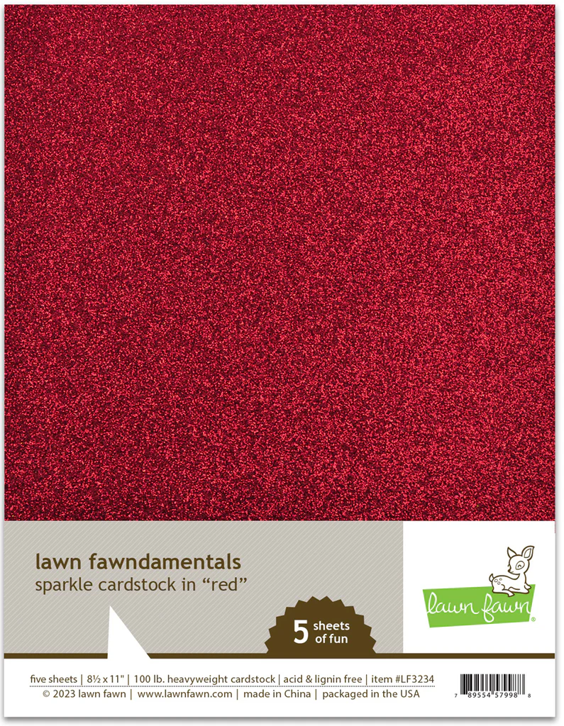Lawn Fawn, Sparkle Cardstock Red