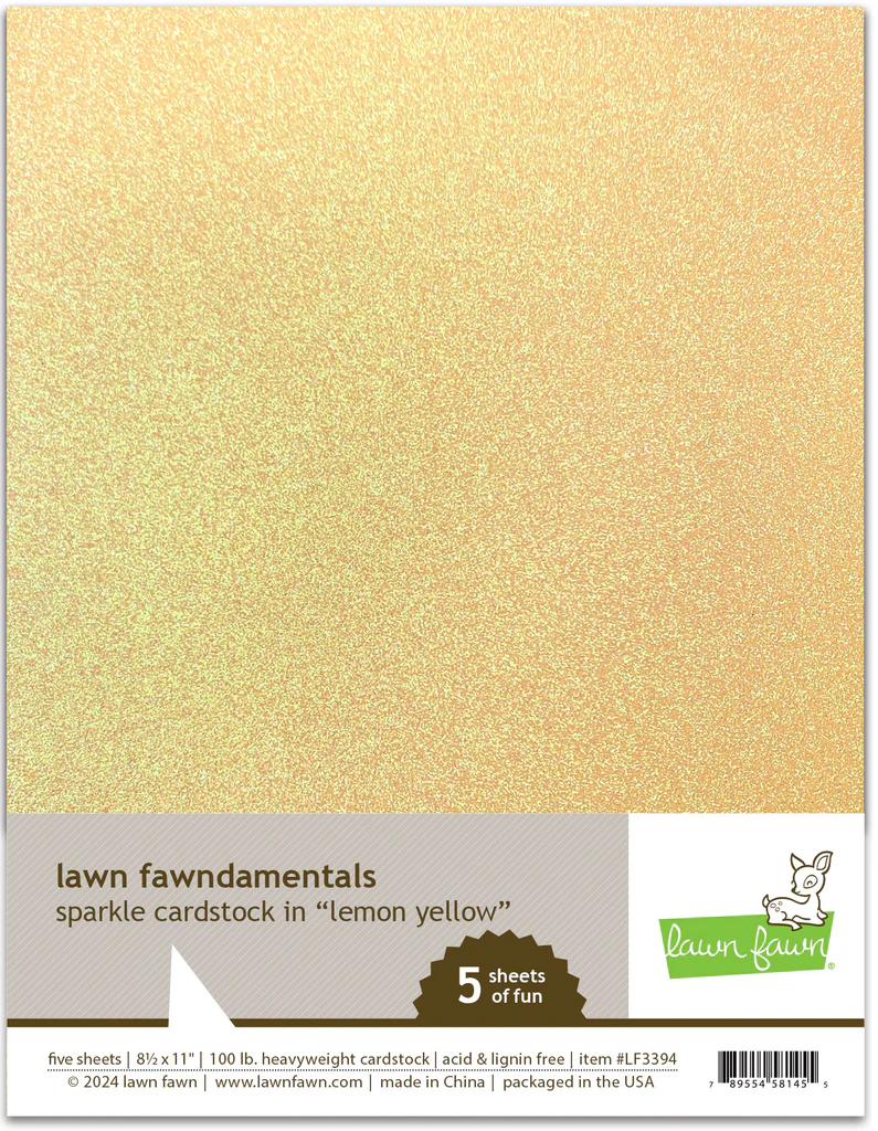 Lawn Fawn, Sparkle Cardstock Lemon Yellow