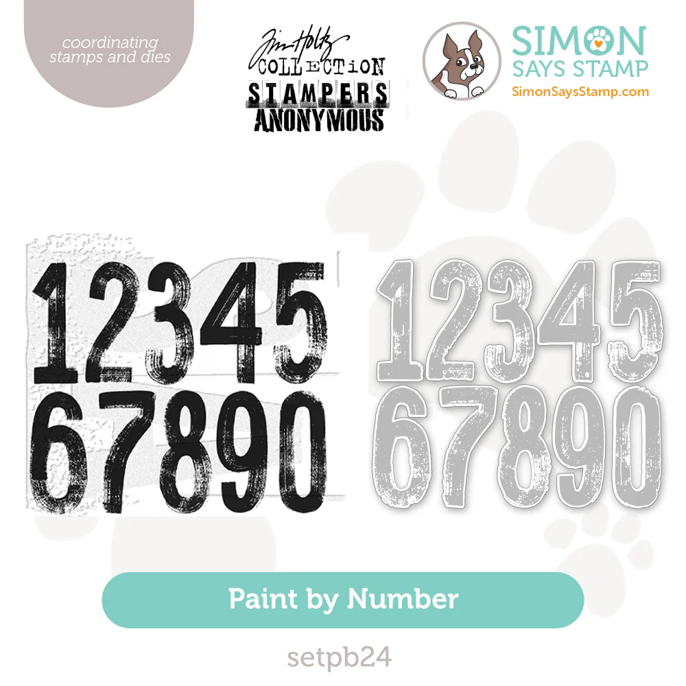 Tim Holtz/Stampers Anonymous, Paint By Numbers stamp/die bundle