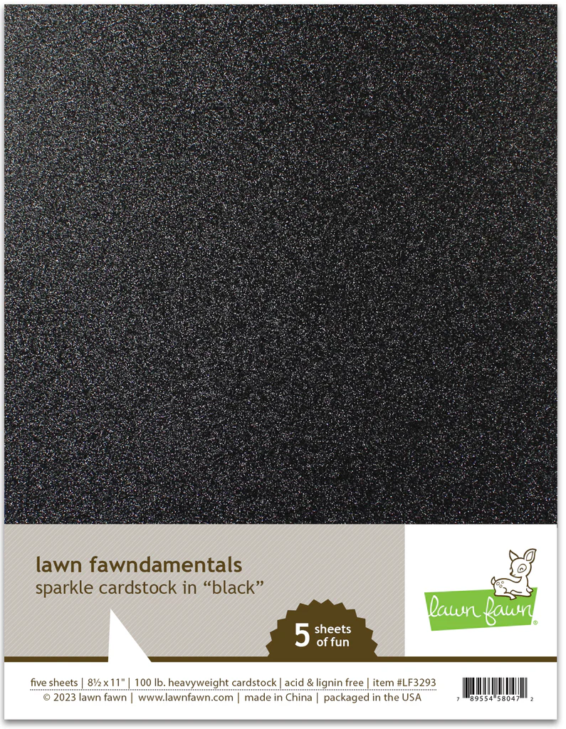 Lawn Fawn, Sparkle Cardstock Black