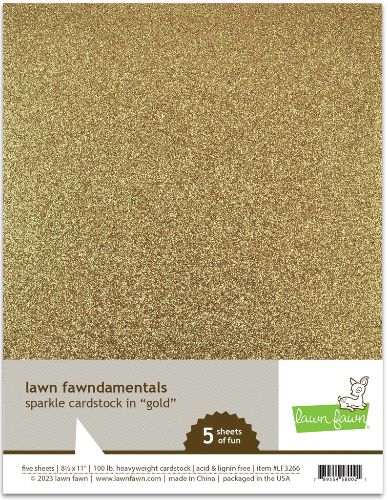 Lawn Fawn, Sparkle Cardstock Gold