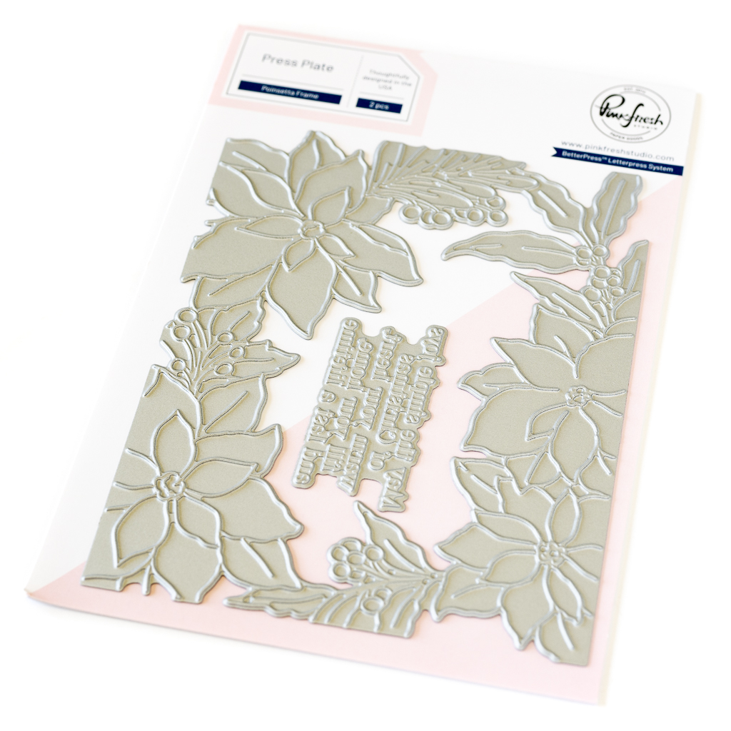 Pinkfresh Studio, Poinsettia Frame Press Plate