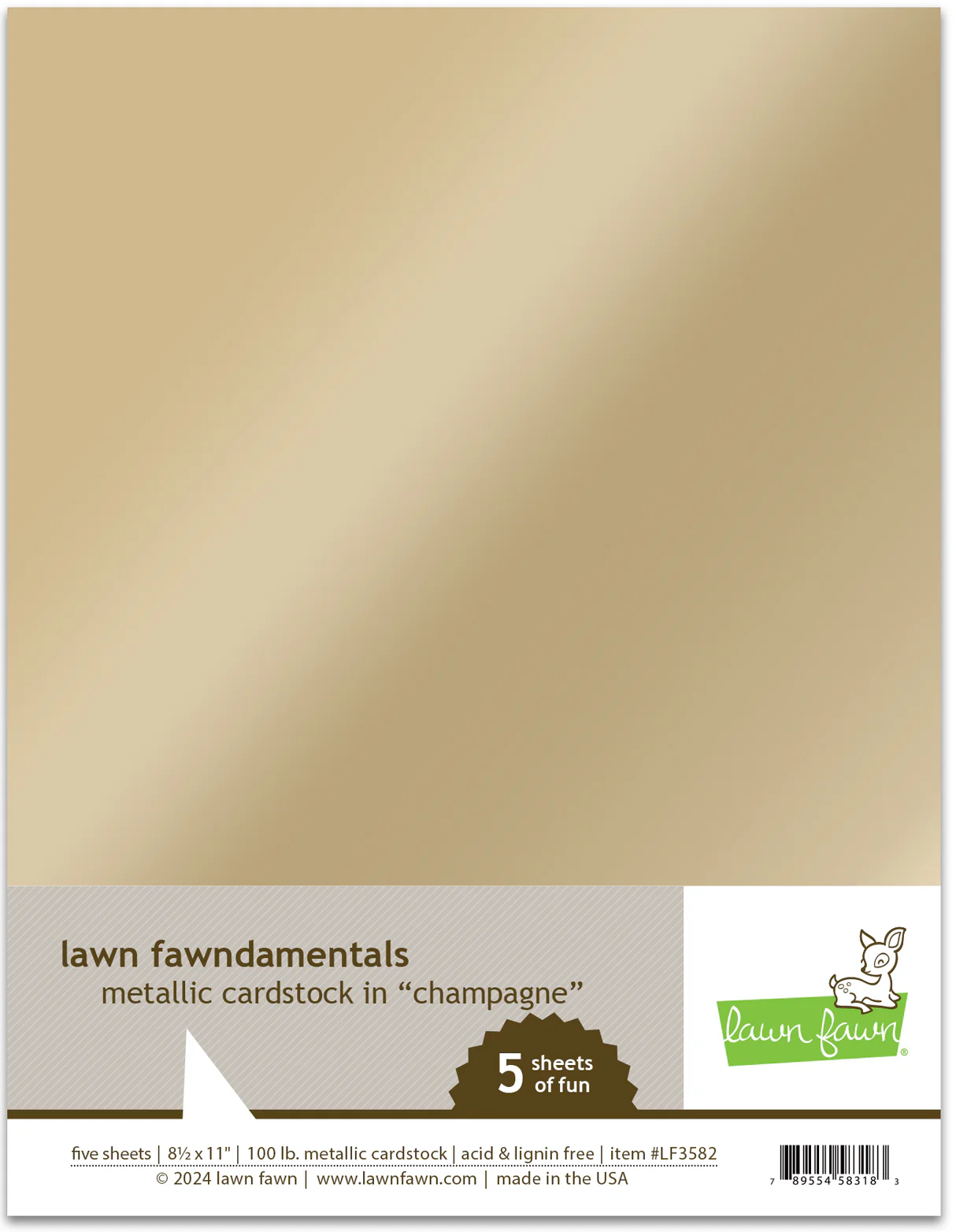 Lawn Fawn, Metallic Cardstock Champagne