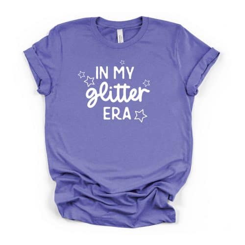 In My Glitter Era tee, purple