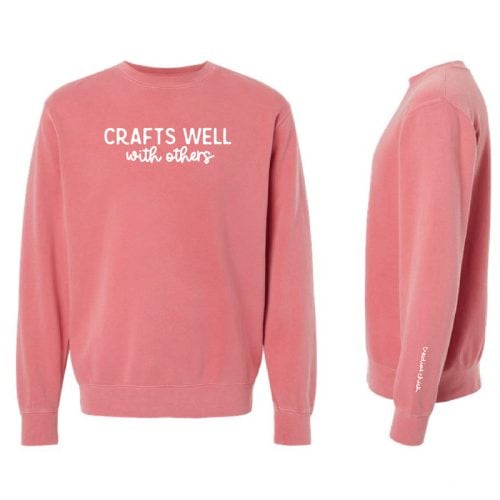 Crafts Well with Others sweatshirt, pink